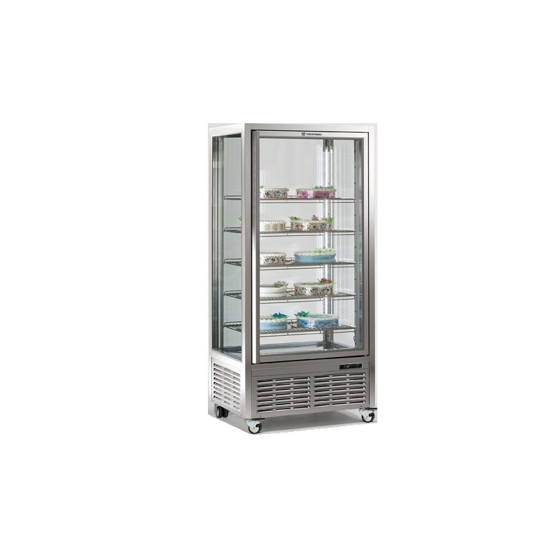 Vitrina frigorifica de cofetarie Tecfrigo DIVA 650 G, capacitate 650 l, 1 zona temperatura +4°/+10°C, argintiu