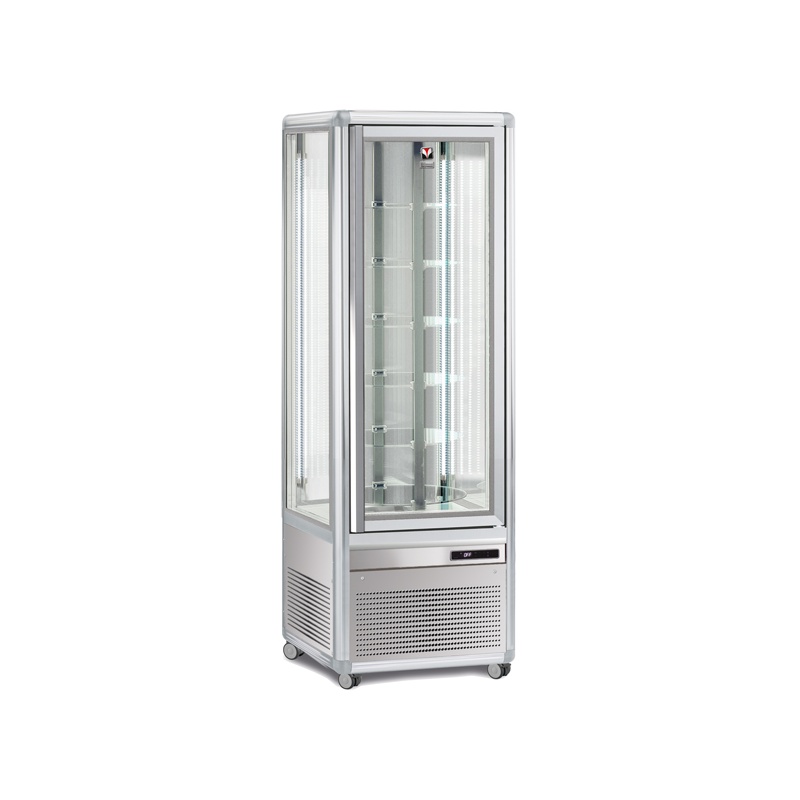 Vitrina frigorifica de cofetarie Tecfrigo Snelle 351 R, capacitate 350 l, temperatura +4/+10°C, argintiu