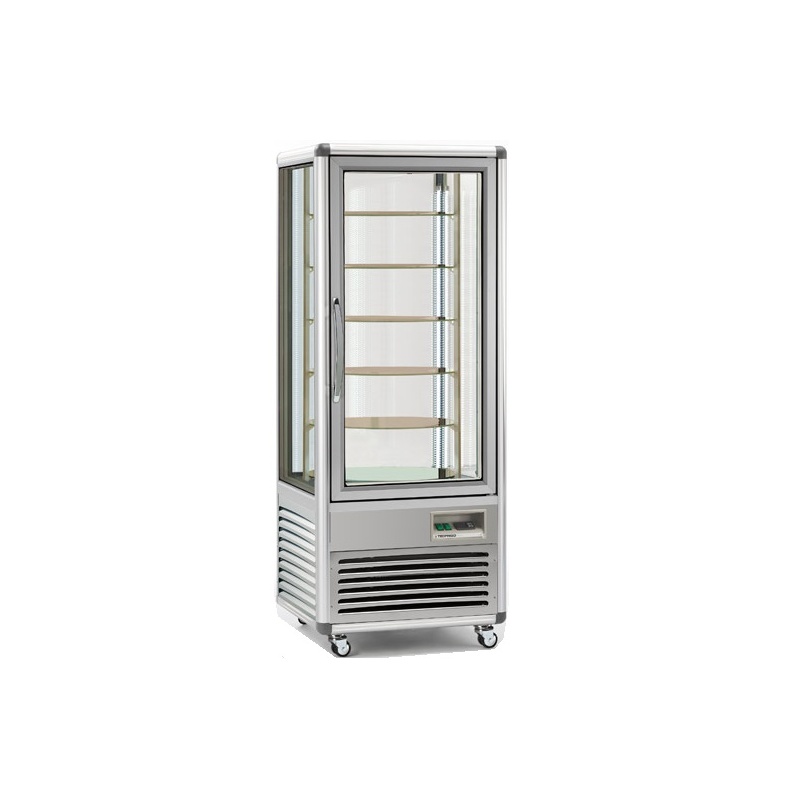 Vitrina frigorifica de cofetarie Tecfrigo Snelle 505 RBT BIS, capacitate 500 l, temperatura +5/-18°C, argintiu