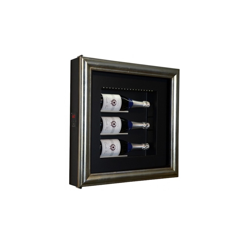 Vitrina frigorifica tablou pentru vinuri Ip Industrie QV30-N3051, capacitate 3 sticle, temperatura +6/ +20°C, negru/argintiu