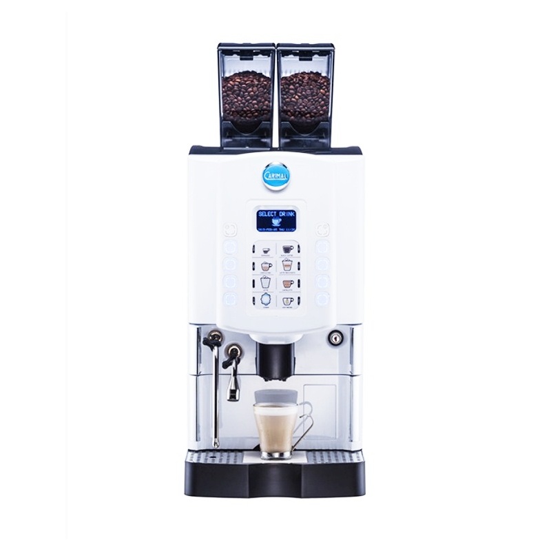 Automat de cafea Carimali Optima Soft LM.1 display 3K 1 rasnita racord apa direct la retea alb perlat