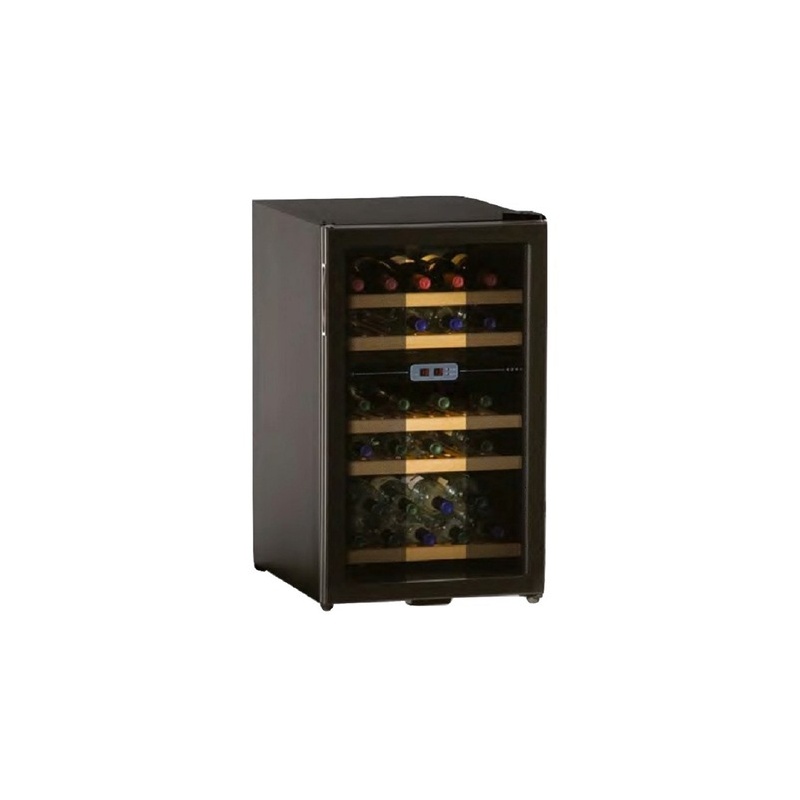 Vitrina frigorifica vinuri Ipindustrie JG32ADCF, capacitate sticle 28, 2 zone temperatura +5+10°C / +10+18°C, negru