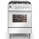 Aragaz ILVE Pro Line L06, 60x60cm, 4 arzatoare, cuptor electric, aprindere electronica, siguranta Stop Gaz, alb