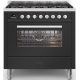 Aragaz ILVE Pro Line L09, 90x60cm, 6 arzatoare, cuptor electric, aprindere electronica, siguranta stop gaz, antracit