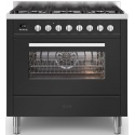 Aragaz ILVE Pro Line L09, 90x60cm, 6 arzatoare, cuptor electric, aprindere electronica, siguranta stop gaz, antracit