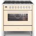 Aragaz ILVE Pro Line L09, 90x60cm, 6 arzatoare, cuptor electric, aprindere electronica, siguranta stop gaz, alb antic