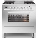 Aragaz ILVE Pro Line L09, 90x60cm, 4 arzatoare+Fry Top, cuptor electric, aprindere electronica, siguranta stop gaz, inox