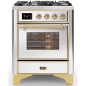 Aragaz ILVE Majestic M07N, 70x70cm, 4 arzatoare, cuptor electric, aprindere electronica, siguranta Stop-Gaz, alb