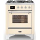 Aragaz ILVE Majestic M07N, 70x70cm, 4 arzatoare, cuptor electric, aprindere electronica, siguranta Stop-Gaz, alb antic