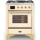 Aragaz ILVE Majestic M07N, 70x70cm, 4 arzatoare, cuptor electric, aprindere electronica, siguranta Stop-Gaz, alb antic