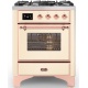 Aragaz ILVE Majestic M07N, 70x70cm, 4 arzatoare, cuptor electric, aprindere electronica, siguranta Stop-Gaz, alb antic