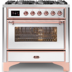 Aragaz ILVE Majestic M09N, 90x70cm, 6 arzatoare, cuptor electric, aprindere electronica, sigurante Stop-Gaz, inox