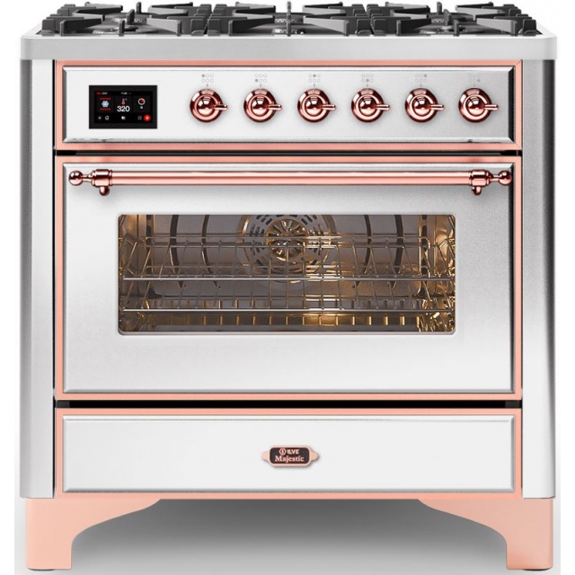 Aragaz ILVE Majestic M09N, 90x70cm, 6 arzatoare, cuptor electric, aprindere electronica, sigurante Stop-Gaz, inox