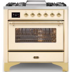 Aragaz Lofra RBI66MFT/CI, 60x60 cm, gaz, 4 arzatoare, grill, aprindere electronica, timer, crem