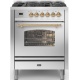Aragaz ILVE Professional Plus P07W, 70x60cm, 4 arzatoare, cuptor electric, aprindere electronica, siguranta Stop Gaz, inox