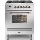 Aragaz ILVE Professional Plus P07W, 70x60cm, 4 arzatoare, cuptor electric, aprindere electronica, siguranta Stop Gaz, inox