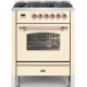 Aragaz ILVE Nostalgie P07N, 70x60cm, 4 arzatoare, cuptor electric, aprindere electronica, siguranta Stop-Gaz, alb antic