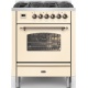 Aragaz ILVE Nostalgie P07N, 70x60cm, 4 arzatoare, cuptor electric, aprindere electronica, siguranta Stop-Gaz, alb antic