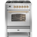 Aragaz ILVE Nostalgie P07N, 70x60cm, 4 arzatoare, cuptor electric, aprindere electronica, siguranta Stop-Gaz, inox