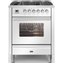 Aragaz ILVE Professional Plus P07W, 70x60cm, 4 arzatoare, cuptor electric, aprindere electronica, siguranta Stop Gaz, alb