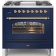 Aragaz ILVE Nostalgie P09N, 90x60cm, 4 arzatoare+Fry Top, cuptor electric, aprindere electronica, siguranta Stop Gaz, albastru Aragaz ILVE Nostalgie P09N, 90x60cm, 4 arzatoare+Fry Top, cuptor electric, aprindere electronica, siguranta Stop Gaz, albastru