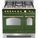 Aragaz LOFRA Dolcevita RVD96MFTE/Ci, 90x60cm, gaz, 5 arzatoare, grill, rotisor, timer, cuptor dublu, verde