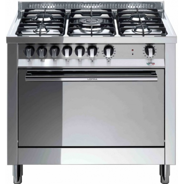 Aragaz Lofra Maxima MG96 MF/C, 90x60 cm, gaz, 5 arzatoare, grill electric, timer, aprindere electronica, inox