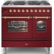 Aragaz ILVE Nostalgie PD09N, 90x60cm, 6 arzatoare, cuptor dublu, aprindere electronica, siguranta Stop Gaz, rosu Aragaz ILVE Nostalgie PD09N, 90x60cm, 6 arzatoare, cuptor dublu, aprindere electronica, siguranta Stop Gaz, rosu