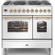 Aragaz ILVE Nostalgie PD09N, 90x60cm, gaz, 6 arzatoare, cuptor dublu, aprindere electronica, siguranta Stop Gaz, alb Aragaz ILVE Nostalgie PD09N, 90x60cm, gaz, 6 arzatoare, cuptor dublu, aprindere electronica, siguranta Stop Gaz, alb