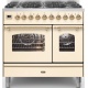 Aragaz Lofra RBI66MFT/CI, 60x60 cm, gaz, 4 arzatoare, grill, aprindere electronica, timer, crem