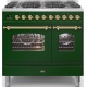 Aragaz ILVE Nostalgie PD09N, 90x60cm, 4 arzatoare + Fry Top, cuptor dublu, aprindere electronica, siguranta Stop Gaz, verde Aragaz ILVE Nostalgie PD09N, 90x60cm, 4 arzatoare + Fry Top, cuptor dublu, aprindere electronica, siguranta Stop Gaz, verde