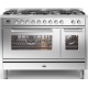 Aragaz ILVE Professional Plus P12W, 120x60cm, 8 arzatoare, cuptor dublu, aprindere electronica, siguranta Stop Gaz, inox