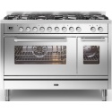 Aragaz ILVE Professional Plus P12W, 120x60cm, 8 arzatoare, cuptor dublu, aprindere electronica, siguranta Stop Gaz, inox