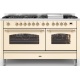 Aragaz ILVE Nostalgie P15N,150x70cm, 7 arzatoare + Fry Top, cuptor dublu,aprindere electronica, siguranta stop gaz, alb antic Aragaz ILVE Nostalgie P15N,150x70cm, 7 arzatoare + Fry Top, cuptor dublu,aprindere electronica, siguranta stop gaz, alb antic