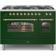 Aragaz ILVE Nostalgie P15N,150x70cm, 7 arzatoare + Fry Top, cuptor dublu,aprindere electronica, siguranta stop gaz, verde