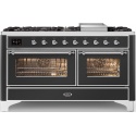 Aragaz ILVE Majestic M15N,150x70cm,7 arzatoare + Coupe de Feu, cuptor dublu, aprindere electronica, siguranta Stop Gaz,negru mat
