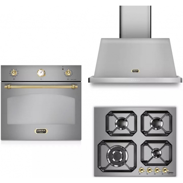 Aragaz Lofra RBI66MFT/CI, 60x60 cm, gaz, 4 arzatoare, grill, aprindere electronica, timer, crem