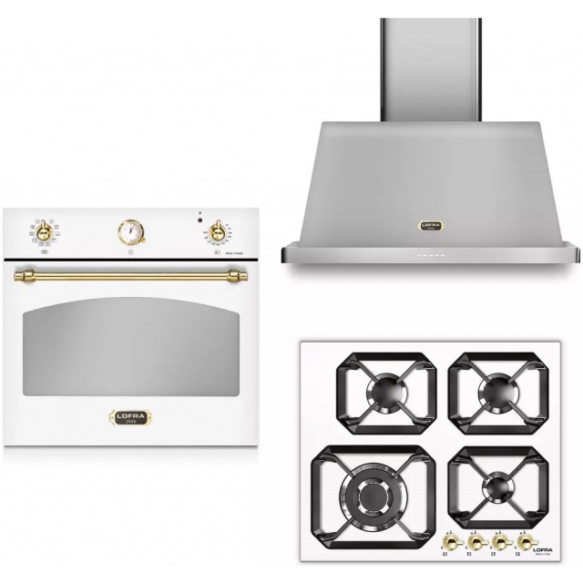 Set cuptor incorporabil LOFRA DOLCEVITA FRBI69EE + plita HRBI6G0 + hota Dolcevita 60 cm, crem