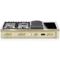 Plita incorporabila Range Top Lofra Dolcevita TRBI126/4BC, 120 cm, 5 arzatoare + 2 zone inductie, aprindere electrica, crem