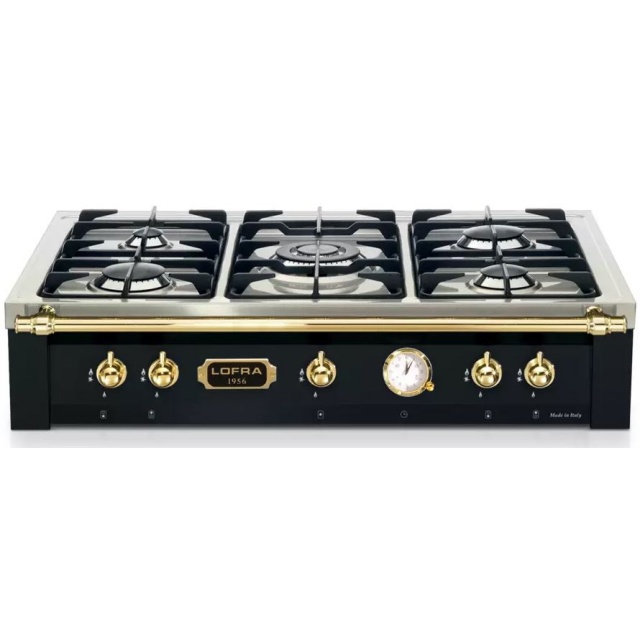 Plita incorporabila Range Top Lofra Dolcevita TRNM96/5, 90 cm, 5 arzatoare, aprindere electrica, siguranta gaz, negru mat