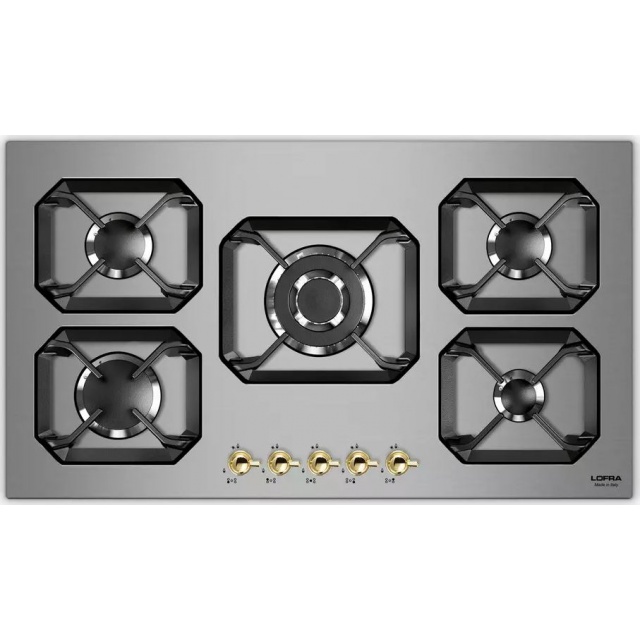 Plita incorporabila Lofra Dolcevita HRS9A0, 90 cm, plita gaz, 5 arzatoare,sistem siguranta Stop-Gaz, inox