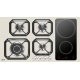 Aragaz Tecnogas P1X66M4VC, 60 cm, gaz, 4 arzatoare, grill, otel inoxidabil