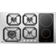 Aragaz Tecnogas P1X66M4VC, 60 cm, gaz, 4 arzatoare, grill, otel inoxidabil
