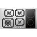 Aragaz Tecnogas P1X66M4VC, 60 cm, gaz, 4 arzatoare, grill, otel inoxidabil