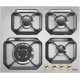 Aragaz Tecnogas P1X66M4VC, 60 cm, gaz, 4 arzatoare, grill, otel inoxidabil