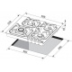 Aragaz Tecnogas P1X66M4VC, 60 cm, gaz, 4 arzatoare, grill, otel inoxidabil