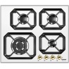 Aragaz Tecnogas P1X66M4VC, 60 cm, gaz, 4 arzatoare, grill, otel inoxidabil