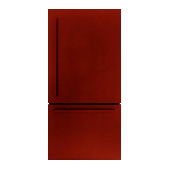 Combina frigorifica cu doua usi IO-MABE, culoare rosu, maner design culoare la alegere