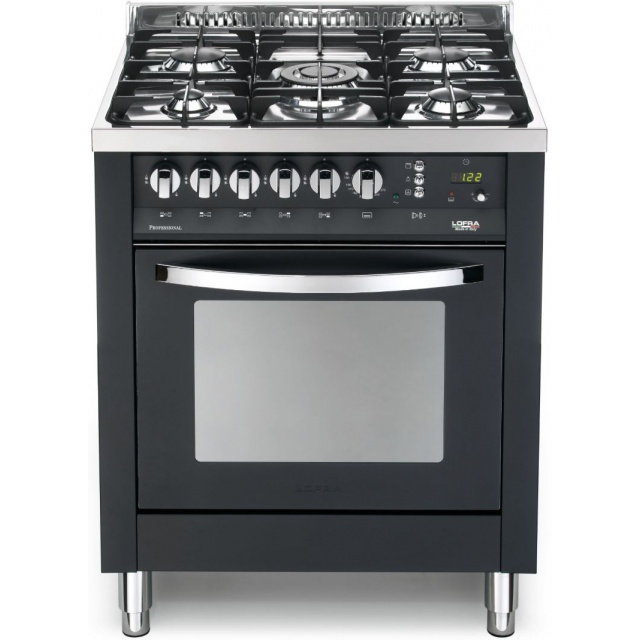Aragaz Lofra Rainbow PR76MFT/C, gaz, 70x60cm, 5 arzatoare, grill electric, timer, aprindere electronica, rosu