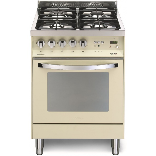 Aragaz Lofra Rainbow PBI66GVT/C, gaz, 60X60cm, 4 arzatoare, grill electric, timer, cuptor gaz, aprindere electronica, crem
